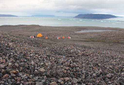 Campamento base de los investigadores