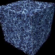 Aspecto de la red cósmica, una maraña que da estructura al Universo
