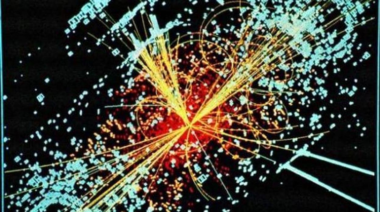 Simulación de un choque de partículas en el LHC