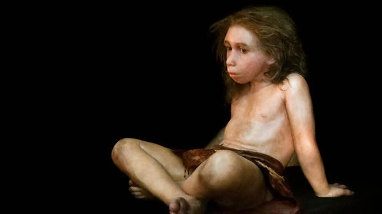 Recreación de un niño neandertal
