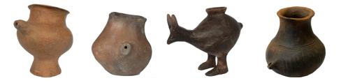 Selección de vasijas de alimentación de la Edad del Bronce tardío, datados alrededor de 1200 a.C. - 800 a.C.