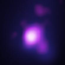 Imagen en rayos X del sitema de tres galaxias