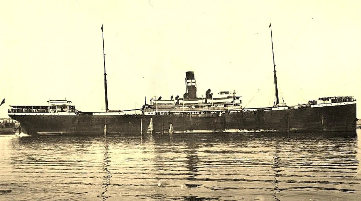 El vapor Valbanera, fotografiado en 1915