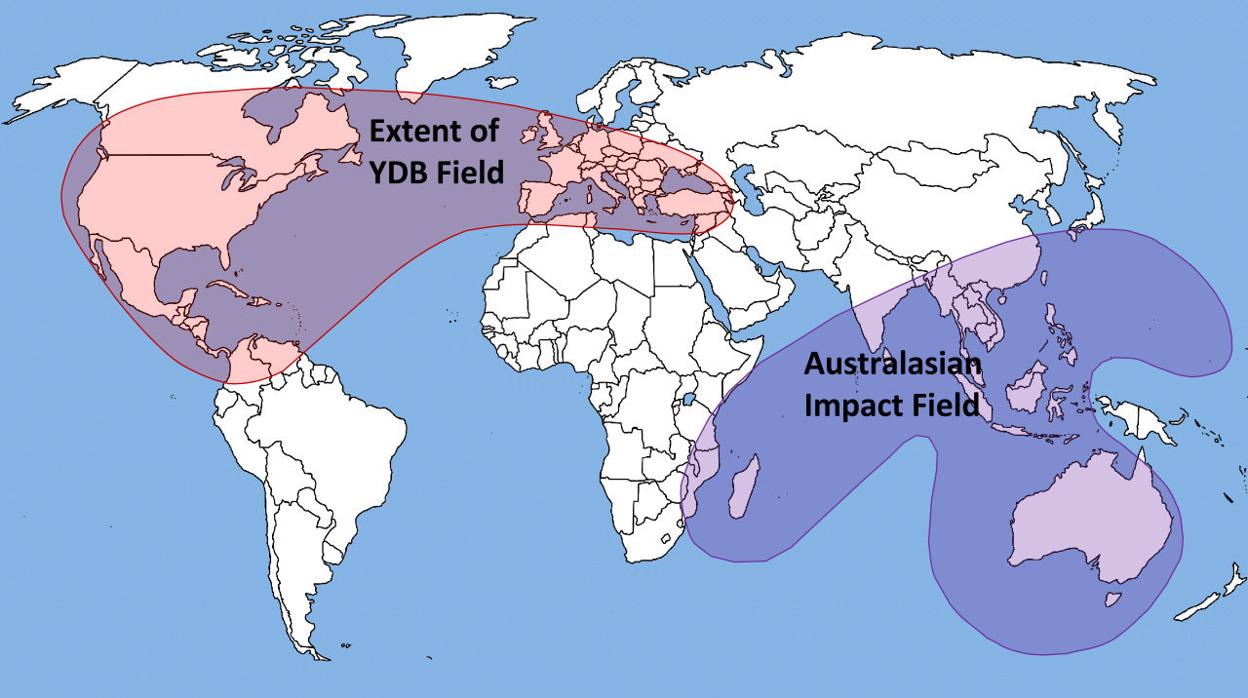 En la imagen, las áreas afectadas por los fragmentos del cometa