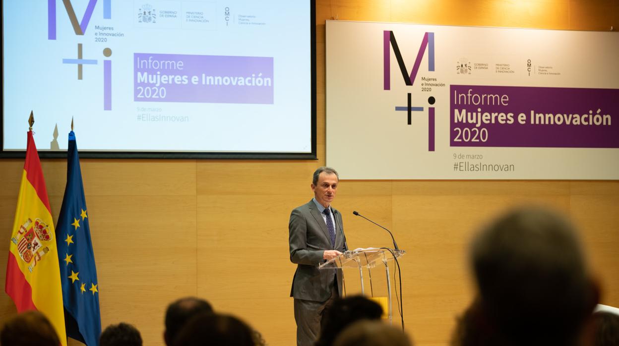 El ministro de Ciencia, Pedro Duque, durante la presentación