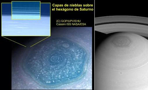 El increíble sistema de neblina en capas del misterioso hexágono de Saturno