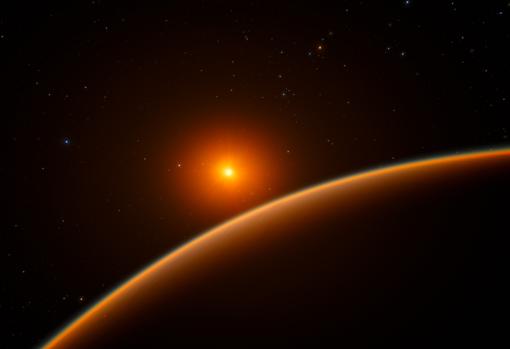 Representación de la supertierra LHS 1140b, un tipo de exoplaneta que podría estar presente en GW Orionis