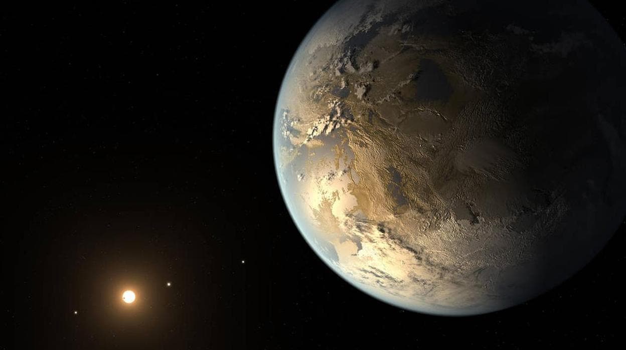 Ilustración de Kepler-186f, el primer planeta del tamaño de la Tierra confirmado en la órbita de una estrella distante en la zona habitable