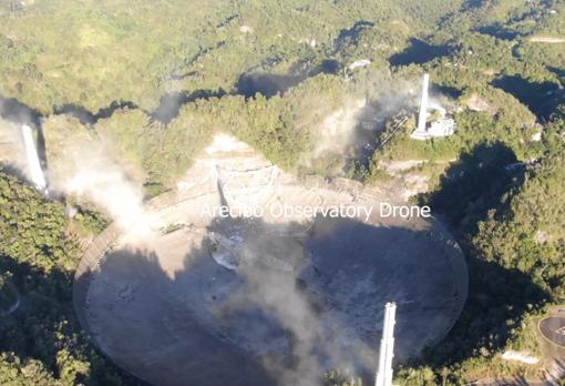 Imágenes tomadas por un dron del observatorio, tras el fatal derrumbe