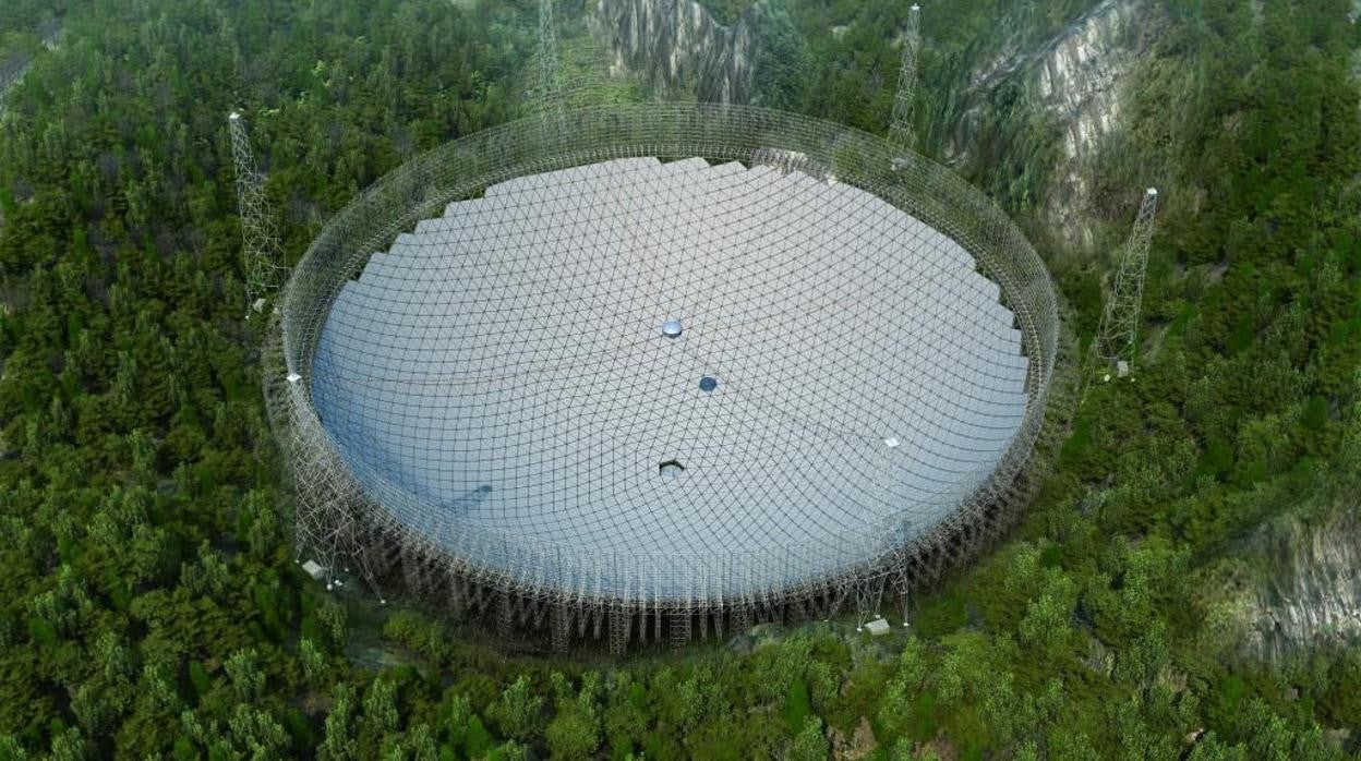 El radiotelescopio de 500 metros FAST, en China, podría ser el indicado para transmitir el nuevo mensaje en 2024