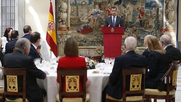 El Príncipe durante el discurso en el Pardo EFE