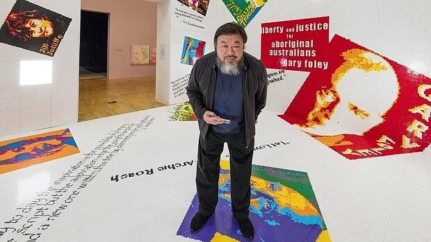 Ai Weiwei en la inauguración de la exposición en Melbourne