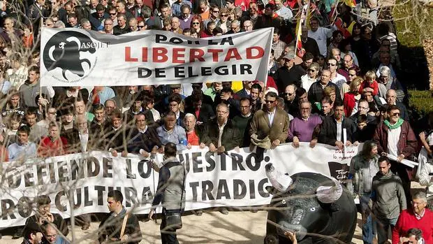 Manifestación taurina en Castellón