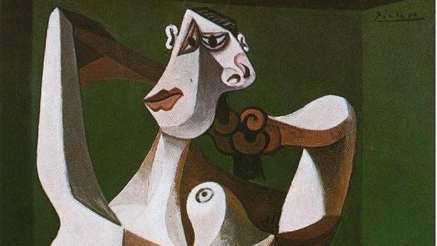 Detalle del cuadro «Mujer peinándose», de Picasso
