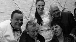 Con Robert Plant y Jeff Beck el día de la boda de Mike Sánchez