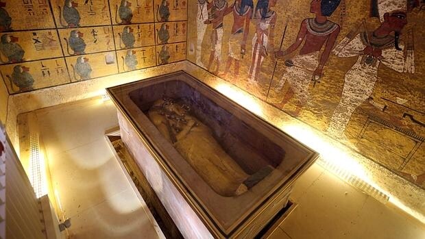 El sarcófago de Tutankamón, en el Valle de los Reyes, en Luxor