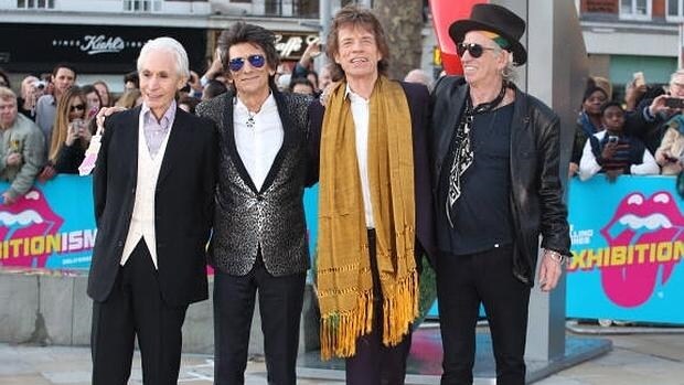 Los Rolling Stones a su entrada en la exposición «Exhibitionism»