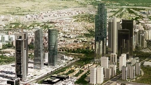 Recreación del «skyline» futuro de la Castellana