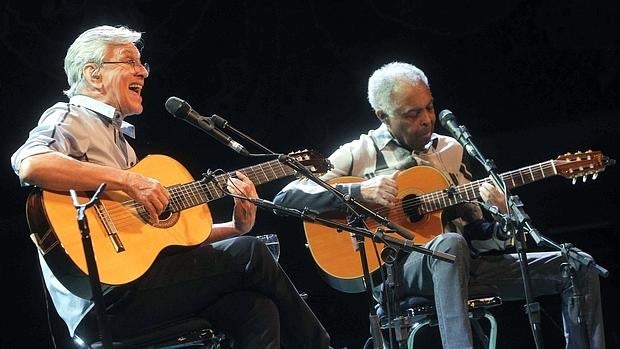 Cateano Veloso y Gilberto Gil, ayer en el Palau