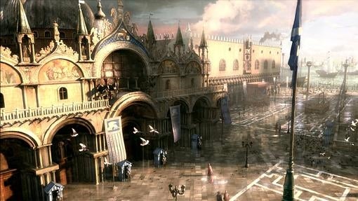 La plaza, en el tráiler de «Assassin's Creed II»