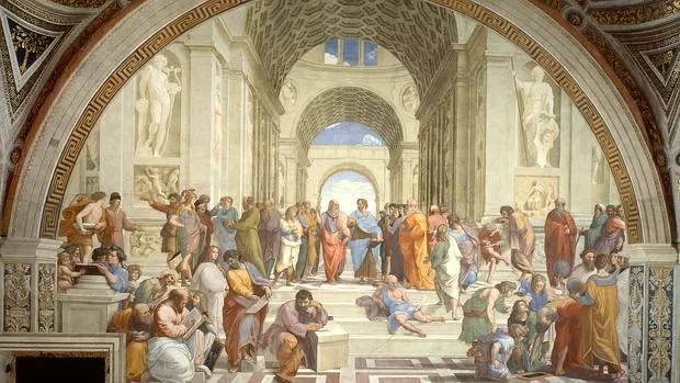 Descubre quiénes son cada uno de los personajes que acompañan a Aristóteles en «La escuela de Atenas»