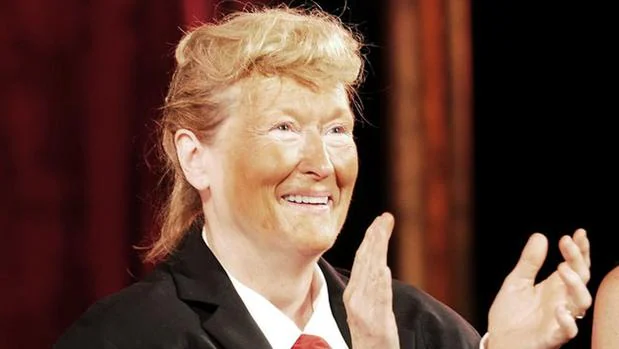 Meryl Streep, carcaterizada como Donald Trump