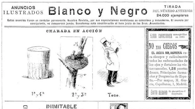 Página de reclamos publicitarios del primer año de «Blanco y Negro»