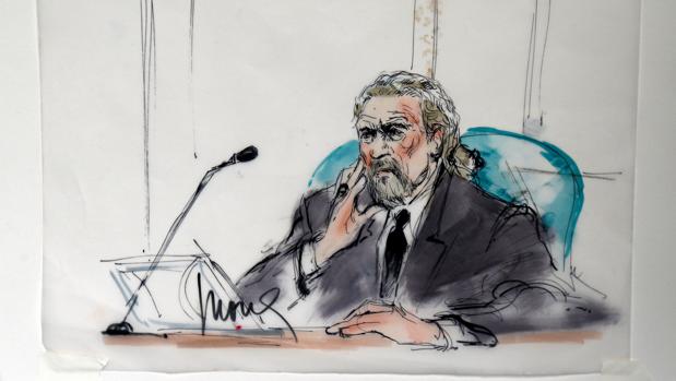 Robert Plant, retratado en un momento del juicio por supuesto plagio