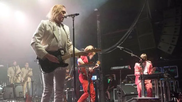 Arcade Fire, anoche durante su actuación en Barcelona