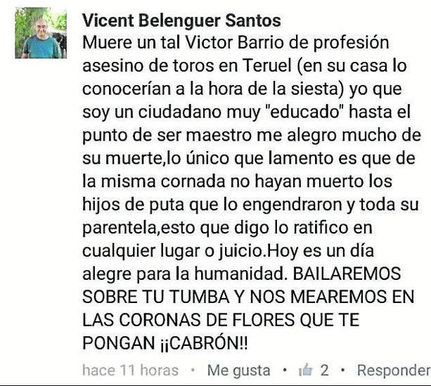 La Policía abre una investigación sobre los comentarios  contra Víctor Barrio