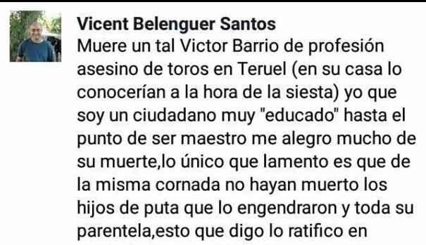 La Fiscalía General del Estado estudia si hay delitos en los tuits que celebran la muerte del torero