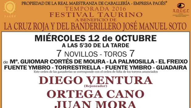 Confirmadas las ganaderías para el festival del 12 de octubre en Sevilla