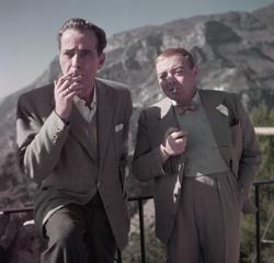 Humphrey Bogart y Peter Lorre, en el set de «La burla del diablo» (Ravello, 1953)