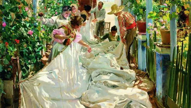 «Cosiendo la vela» (1896), de Sorolla