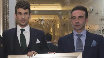 Andrés Amorós, José María Manzanares y Enrique Ponce, durante la entrega de premios en el Club Allard de Madrid