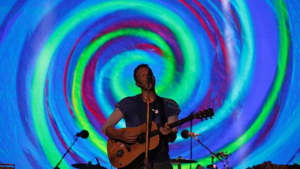 Chris Martin, cantante y líder de Coldplay, en un concierto de la banda británica