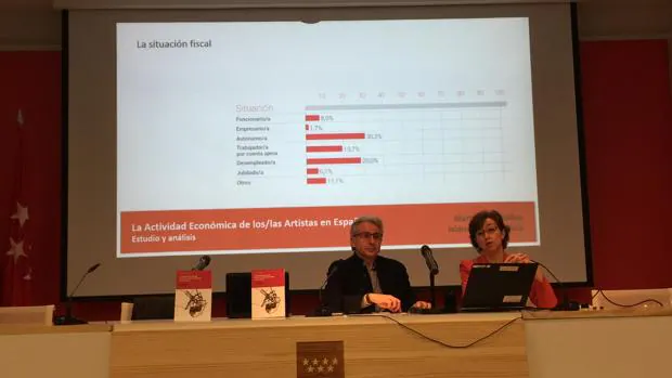 López-Aparicio y Pérez Ibáñez en un momento de la presentación de su informe