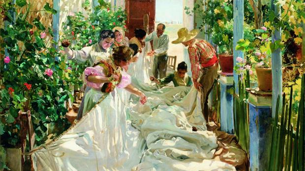 «Cosiendo la vela» (1896), de Sorolla