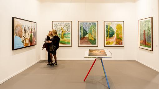 Obras de David Hockney, en el estand de Lelong en ARCO