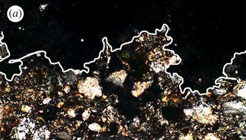 Impacto del disparo en la supeficie sin tratamiento consolidante