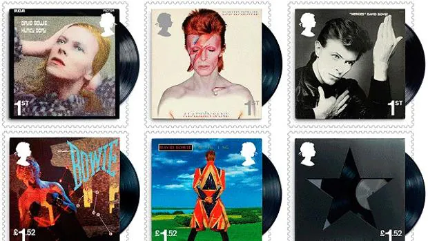 Los sellos reproducen una serie de míticas portadas de discos de Bowie