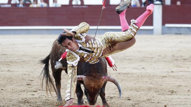 Mario Palacios, en el momento del percance con el cuarto