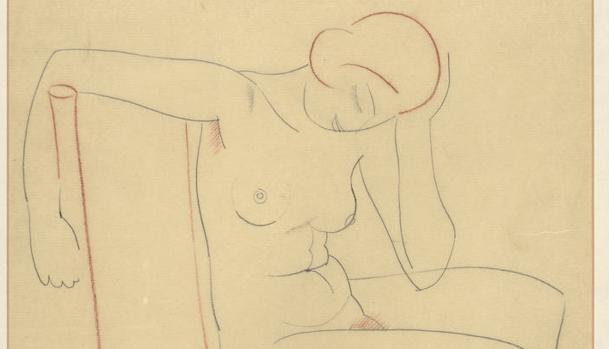 Detalle de «Desde Eliz», de Eric Gill, dibujo a lápiz sobre papel de 1927