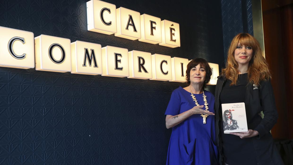 La escritora Rosa Montero con la artista Paula Bonet durante la presentación de «Escribe con Rosa Montero»