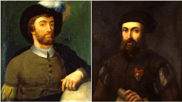 Los navegantes Magallanes y Elcano, que circunnavegaron por primera vez el mundo