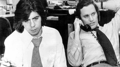 Los periodistas Carl Berstein (a la izquierda) y Bob Woodward, quienes destaparon el escándalo Watergate