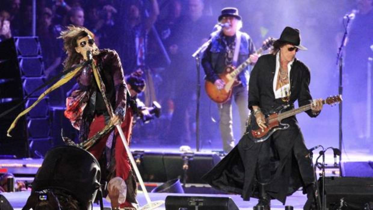 Aerosmith, el jueves durante su actuación en Madrid