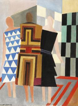 «Vestidos simultáneos (Tres mujeres, formas, colores)», 1925, de Sonia Delaunay