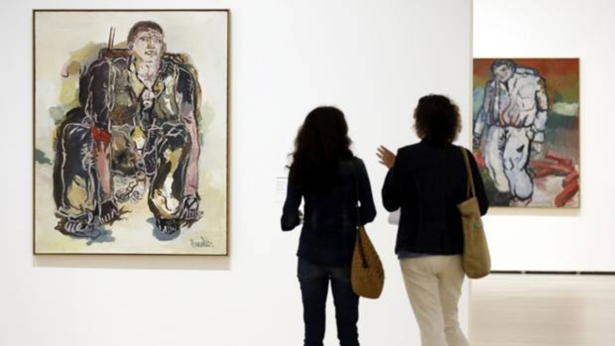 Dos de los «Héroes» de Baselitz, en el Guggenheim de Bilbao