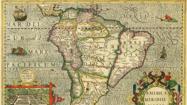 Mapa de América de 1630 (Henricus Hondius)